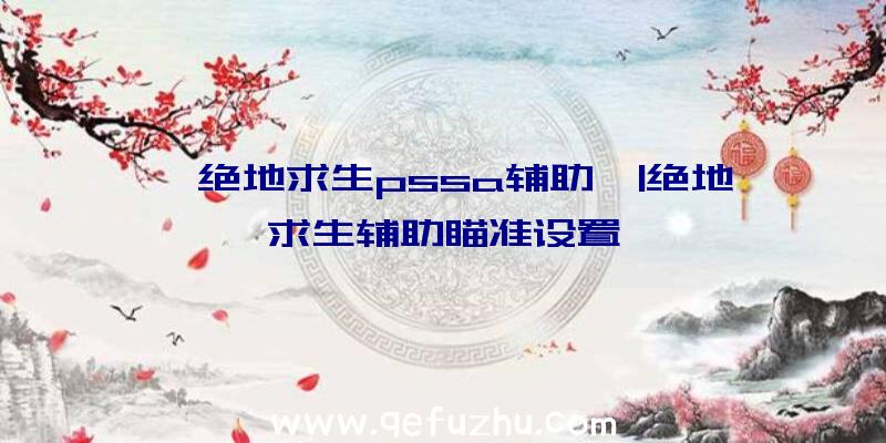 「绝地求生pssa辅助」|绝地求生辅助瞄准设置